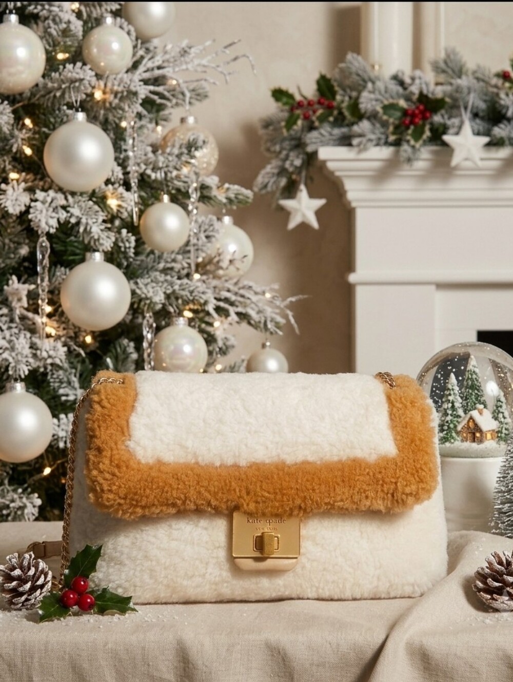 NWOT Kate Spade Cozy Fur Crossbody Bag